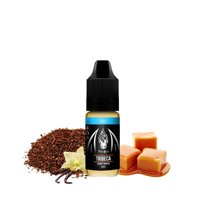 Halo Nic Salt, eliquid, ejuice, e-liquide, sel de nicotine,Tobacco, tabac, caramel, vanilla, Tribeca