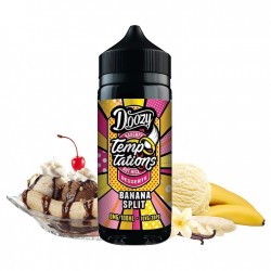 Doozy Temptations, eliquid, ejuice, e-liquide, vape, vaping, banana split, vanilla, ice cream, glace