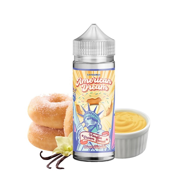 Savouera, France, American Dream, eliquid, e-liquide, e-juice, vape, vaper, gourmand, 100ml, Vanilla, Cream, Donut