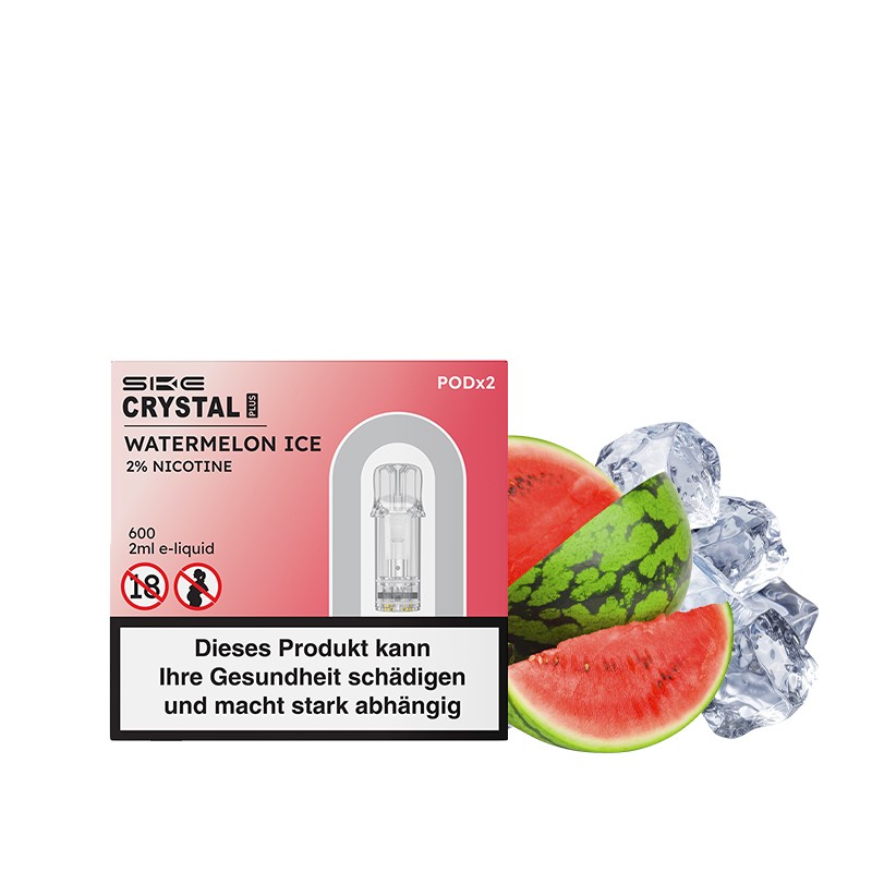 Evapify, Crystal, Pods, Puff, Vape, Ecig, E-cigarette, Vaping, Disposable, Watermelon, Ice, Pastèque, Glaçon