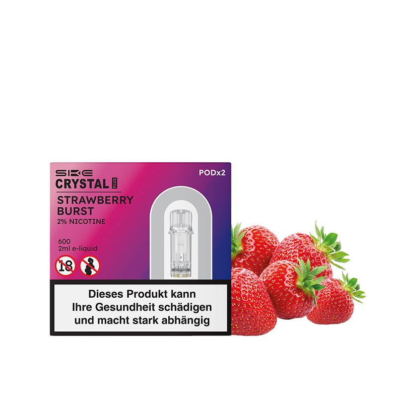 Evapify, Crystal, Pods, Puff, Vape, Ecig, E-cigarette, Vaping, Disposable, Strawberry, burst, fraise Evapify, Crystal, Pods, Puff, Vape, Ecig, E-cigarette, Vaping, Disposable, Strawberry, burst, fraise