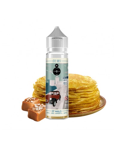 Curieux, Côte Ouest, 50ml, e-liquide, e-juice, vape, vaper, France, gourmand, crêpes, pancake, caramel, beurre salé