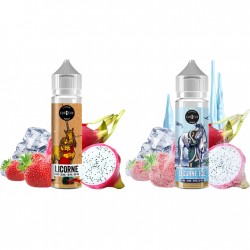 Curieux, Astrale, duo pack, Licorne, 50ml, e-liquides, e-juices, fruité, frais, Fruit du Dragon, fraises