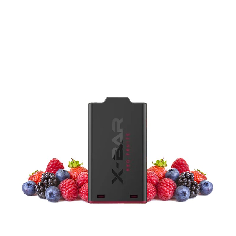 X-Bar, X-Shisha, chicha, vape, vaper, e-liquide, e-juice, pod, cartouche, red fruit, rouge, fraise, mûre, myrtille