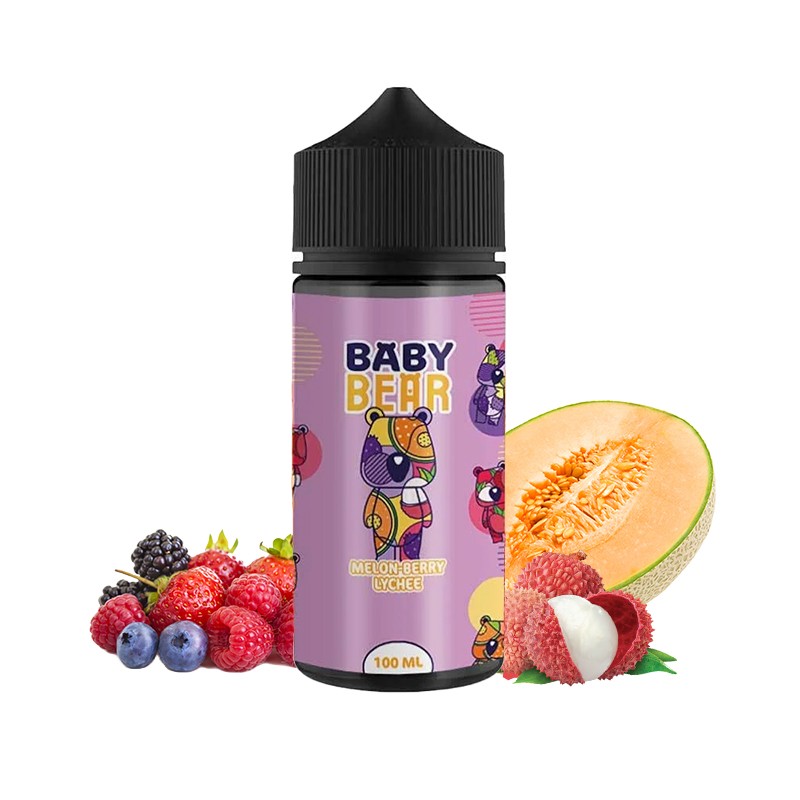 Baby Bear, eliquid, ejuice, e-liquide, 100ml, e-cigarette, vape, Melon, Berry, Baies, Lychee