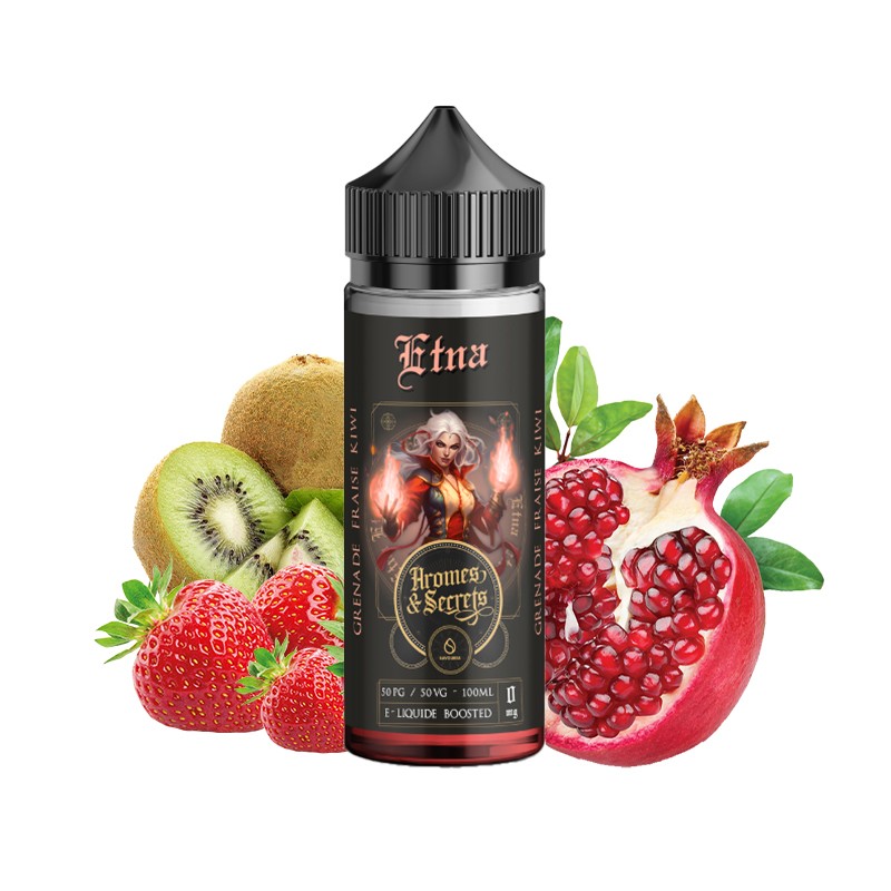 Arômes et Secrets, Savourea, e-liquide, ejuice, vape, vapoter, fruité, 100ml, Etna, Grenade, kiwi, fraise