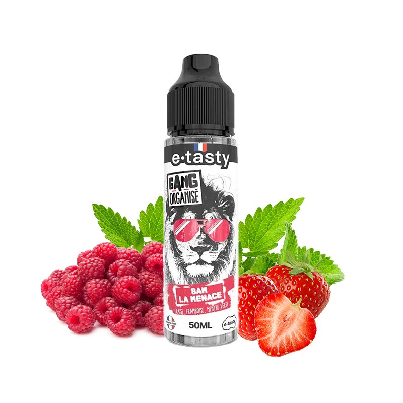 Gang Organisé, 50ml, e-liquide, e.tasty, vape, nicotine, france, fruité, fraise, framboise, menthe, Sam la Menace