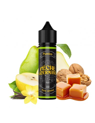 O'Jlab, Péché Gourmand, 50ml, dessert, gourmand, e-liquide, e-juice, vape, ecig, vapoteur, noix, Poire Caramel, vanille