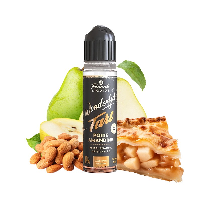 Le French Liquide, Wonderful Tart, 50ml, e-liquide, Tarte, Gâteau, Gourmand, Dessert, Vape, Nicotine, Poire, amande