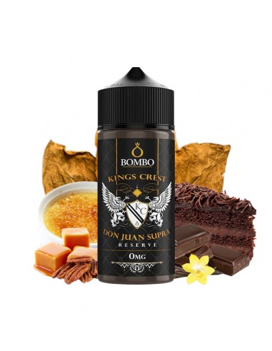 Kings Crest, Don Juan Supra, Reserve, Bombo, 100ml, e-liquide, e-juice, nicotine, vape, gourmand, dessert, classic, tabac Kings Crest, Don Juan Supra, Reserve, Bombo, 100ml, e-liquide, e-juice, nicotine, vape, gourmand, dessert, classic, tabac