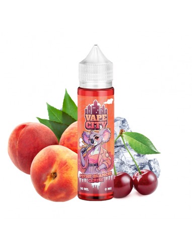 Juice de Mai, Vape City, Pêche Blanche, Cerise, 50ml, e-liquide, e-cigarette, nicotine, fruité, frais