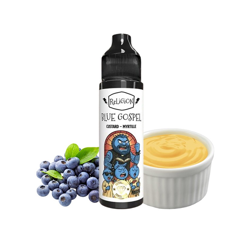 Juice de Septembre, Religion Juice, e-liquide, e-juice, vape, ecig, coil, nicotine, myrtilles, custard, Blue Gospel 50ml