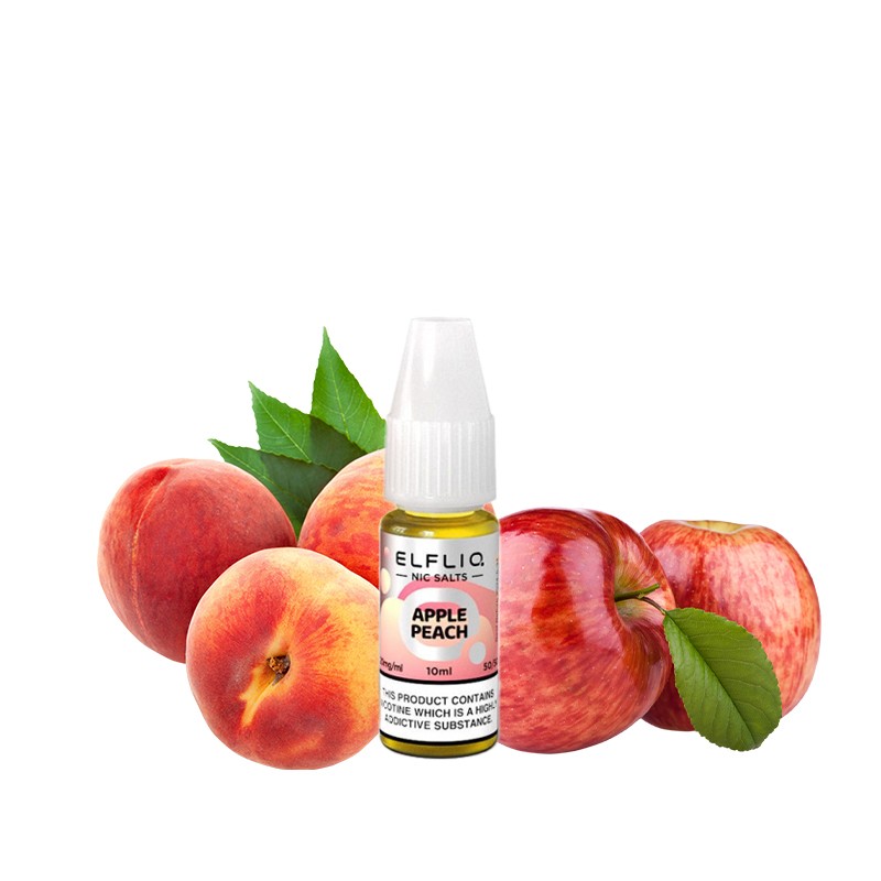 elfbar, elfliq, vape, nikotinsalz, sels de nicotine, salt, liquid, likuid, e-cig, pod, puff, apple peach