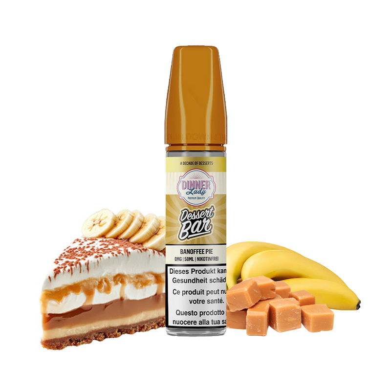 Dinner Lady, 50ml, vape, e-liquide, e-juice, e-cigarette, gourmand, Dessert Bar, Banoffee Pie