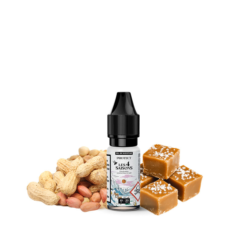 Les 4 Saisons, Protect, Hiver, 10ml, sels, nicotine, vape, e-liquide, e-cig, gourmand, cacahuètes caramel beurre salé