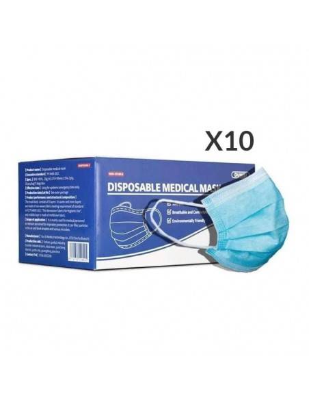 Medizinische Einwegmasken FDA/CE x10 Medizinische Einwegmasken FDA/CE x10