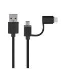 Cable de charge micro USB + adaptateur Type-C / 1m